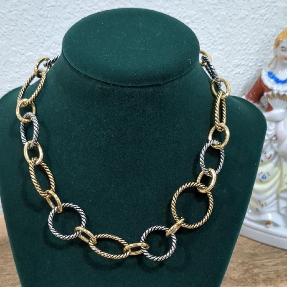 Gold and Silver Link Chain Necklace